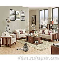 供应厂家直销 北欧家具全实木橄榄色框架 时尚三人沙发